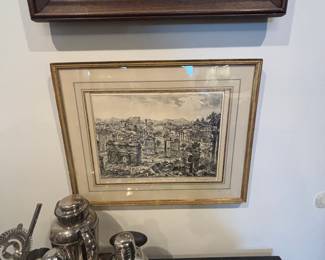 Giovanni Battista Piranesi Etching of Roman Forum "Veduta di Campo Vaccino"