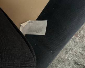 Navy Blue Upholstered Sofa with Decorative Pillows - room and board