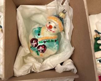Christopher Radko Jolly Wrap Jr. Frosty Snowman Christmas Ornament