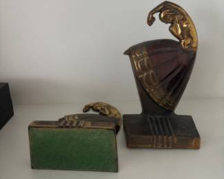 Art Deco Egyptian Revival Elephant Head Bookends