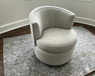 Room & Board "Otis" Swivel Chair in Light Gray Fabric