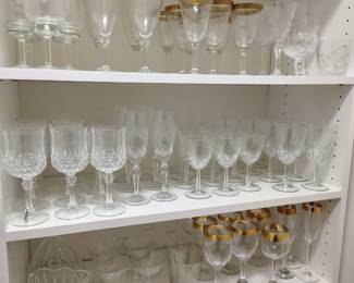 Nice crystal and gold rimmed antique stemware.