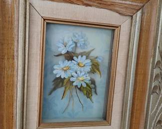 3d multilayered painted panel flowers.