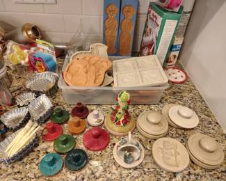 Vintage baking and stamp molds.