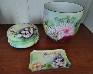 Antique French limogues set. Rare design.