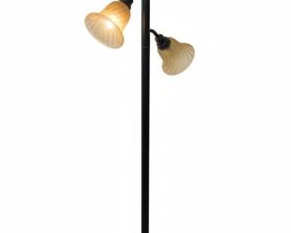 Art Nouveau Style 3-Light Floor Lamp with Frosted Glass Shades
