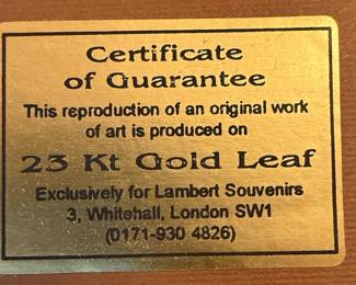 Edizioni d'Arte & Lambert Souvenirs 23kt Gold Leaf Miniature Art