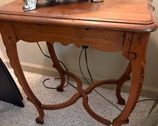 Victorian Style Carved Walnut Side Table