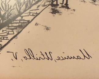 Maurice Utrillo Style Street Scene Lithograph