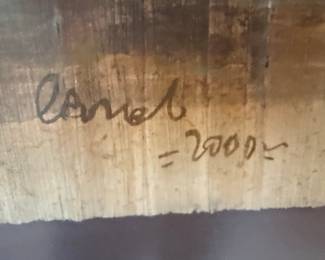 Egyptian Papyrus Painting with Sailboat