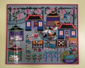 Jinshan Peasant Painting Village Scene Framed Prints