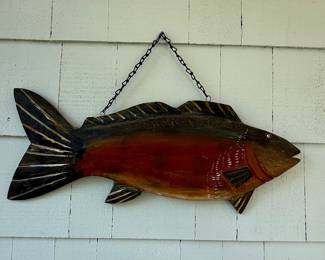 Hand-Carved Wooden Fish Wall Art