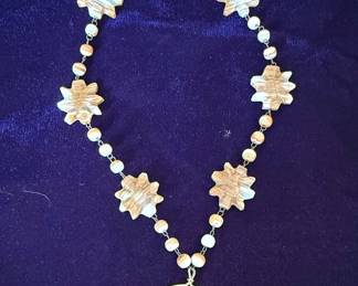 Hand-Carved Mother of Pearl Face Pendant Necklace