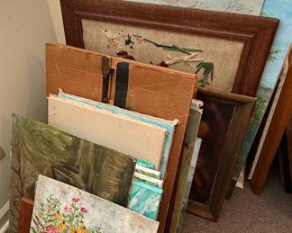Mixed Lot of Floral and Landscape Paintings