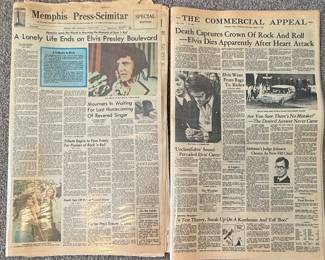 Elvis Presley Death Newspapers (2) Aug 17 1977