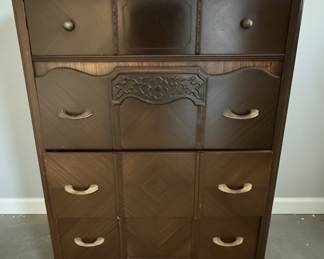 Art Deco Waterfall Highboy Dresser