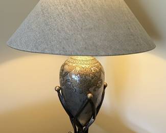 Chinoiserie Style Urn Table Lamp with Ornate Base