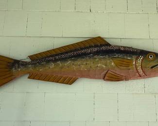 Hand-Carved Wooden Fish Wall Art
