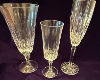 Crystal Flute and Wine Glasses