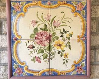 Nuansa Lisbon Hand-Painted Ceramic Tile Panel