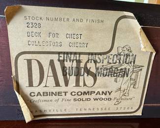 Davis Cabinet Co. Lillian Russell Cherry Chest with Deck