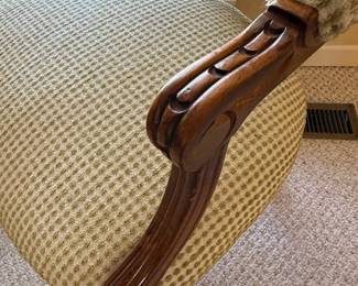 Victorian Style Carved Wood Accent Chairs