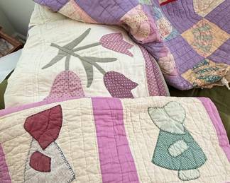 Vintage Sunbonnet Sue & Tulip Appliqué Quilts (2)