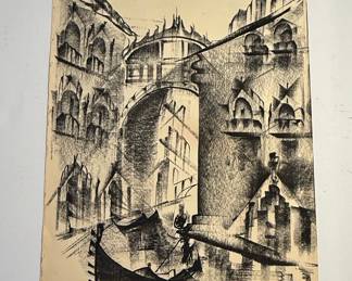 Venetian Canal Scene Drawing by Maria