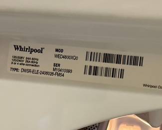 Whirlpool Top Load Washer & Electric Dryer Set