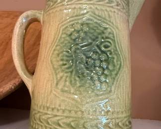 Blue & Green Relief Decorated Pitchers