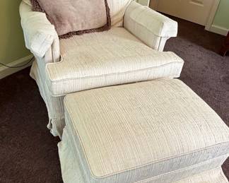 Best Chairs, Inc. Skirted Swivel Chair and Ottoman Set