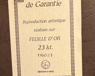 Edizioni d'Arte & Lambert Souvenirs 23kt Gold Leaf Miniature Art