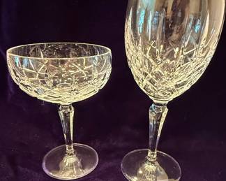 Cut Crystal Wine Glasses and Coupe