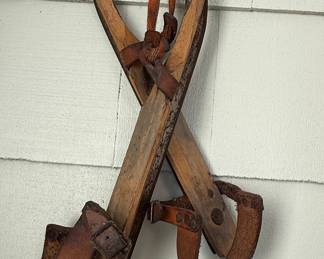 Vintage Wooden Ice Skates