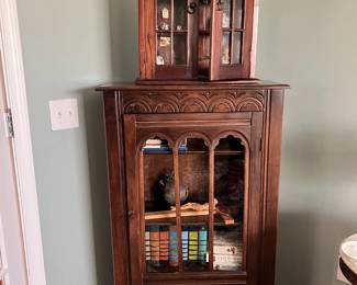 2 antique wooden cabinets