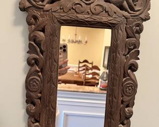 Solid wood carved mirror