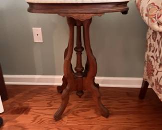 Antique Victorian --era marble top table