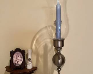 Sconce and antique hand carved shelf