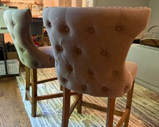 Six Uttermost counter height bar stools in performance canvas 