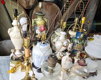 Vintage lamps and Oil Lamps
