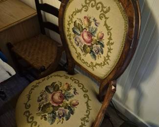 Antique needle point chair
