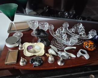 Vintage candle sticks and napkin rings