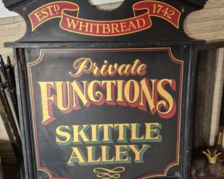 Vintage English  Skittle Alley  Pub Tavern sign