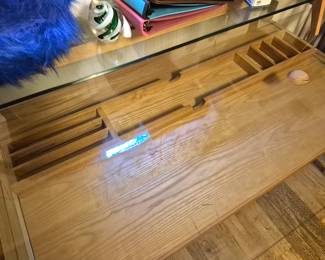MCM wood and glass desk