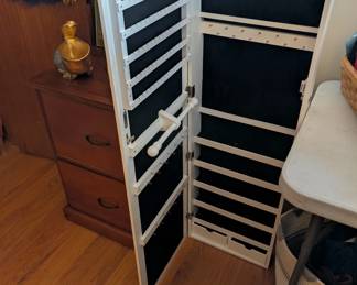 Interior of jewelry case