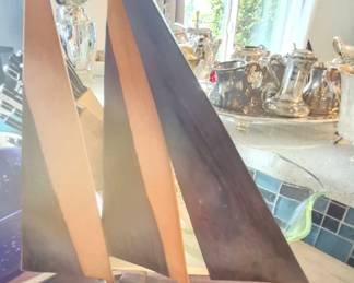 Decorative wood sailing ship