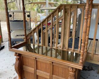 Hand carved wine bar