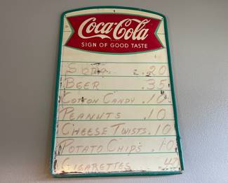 Coca Cola Menu Board