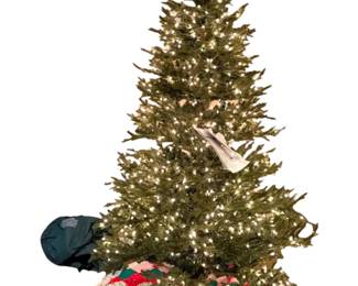 7.5ft Frazier Prelit Christmas Tree On Wheels W Skirt  Angel