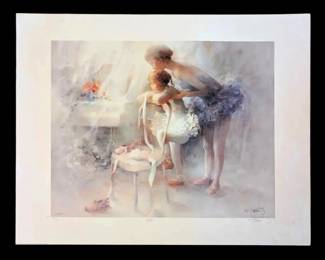 Signed  Numbered Ballet Print By William Haenraets 24 x32 